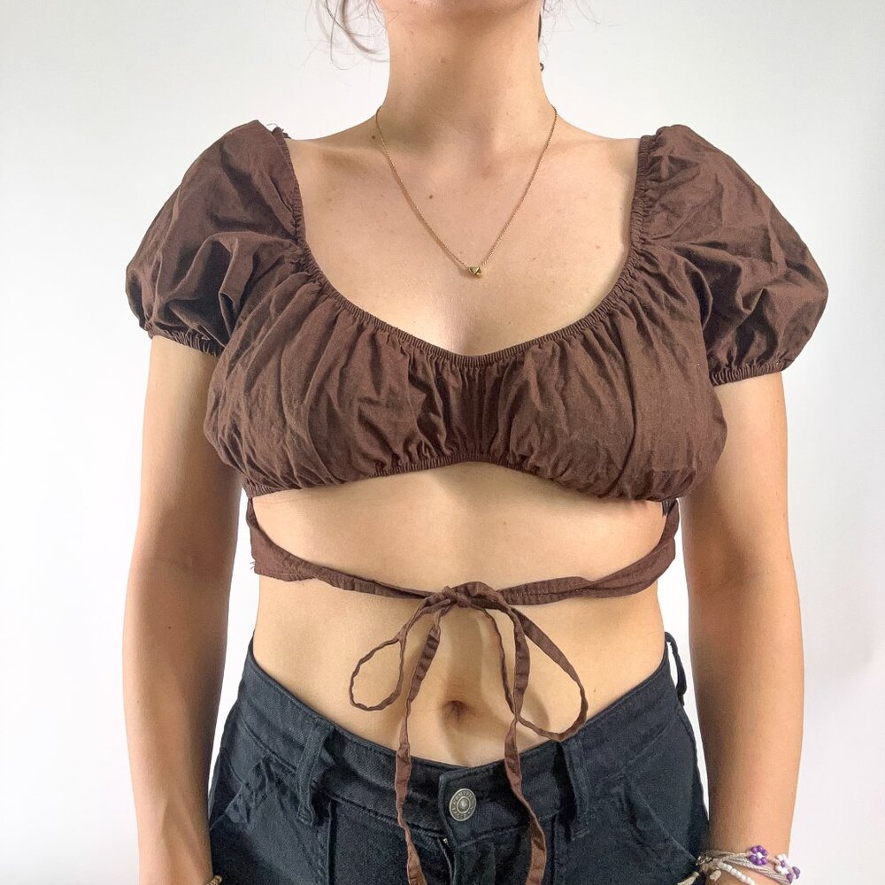 H&M Brown Crop Top | Size Medium